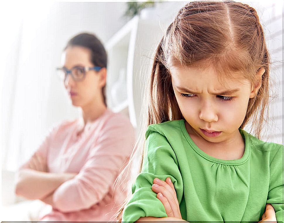 Mother and daughter arguing during the six-year crisis.