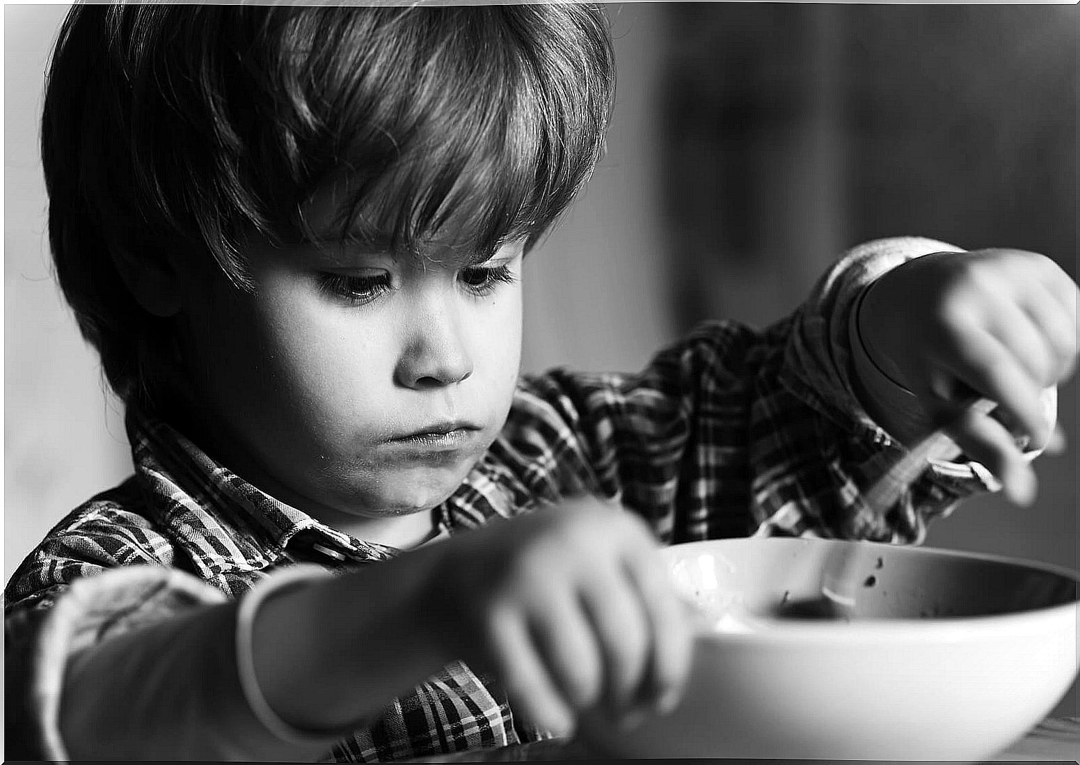 Child worried while eating for fear of choking.