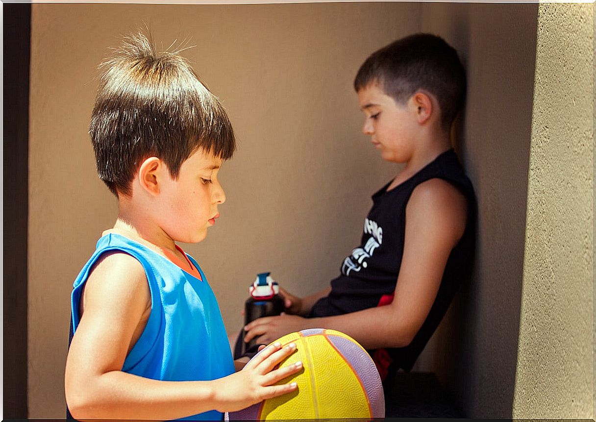 Sad children because they don't want to play sports.