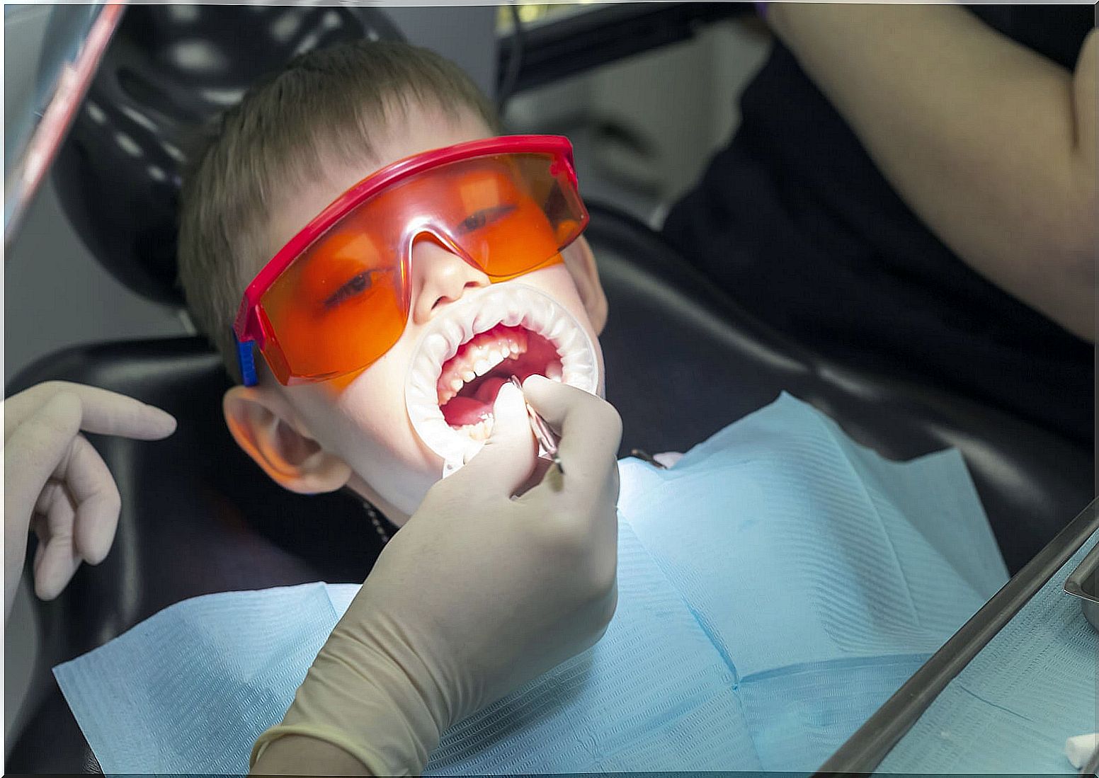 Child at the dentist.